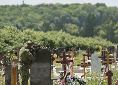 В Слов'янську російські бойовики ведуть вогонь прямо з цвинтару (фото)